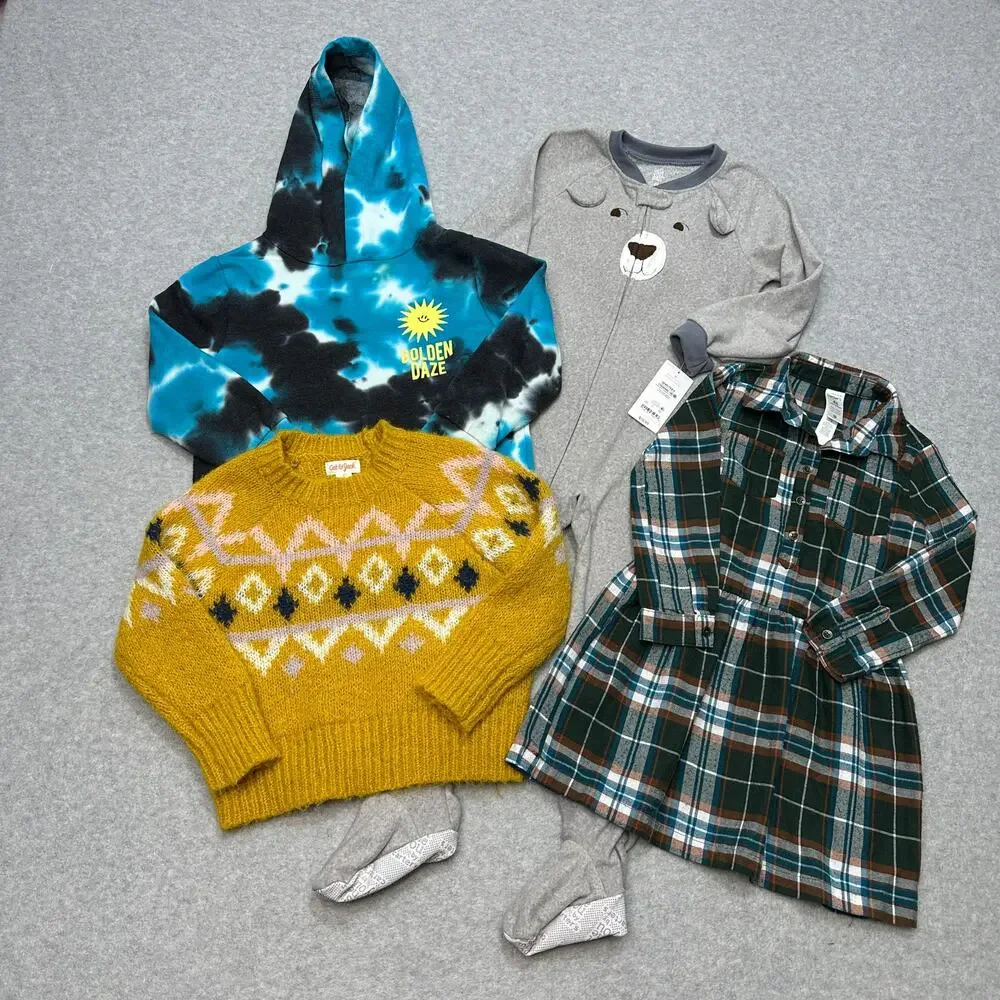 Outerwear Bundle of 4 Girls 4T Frogsuit Dress Sweater Hoodie Fleece Multicolor